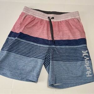 Hurley Pink and Blue Swim Trunks